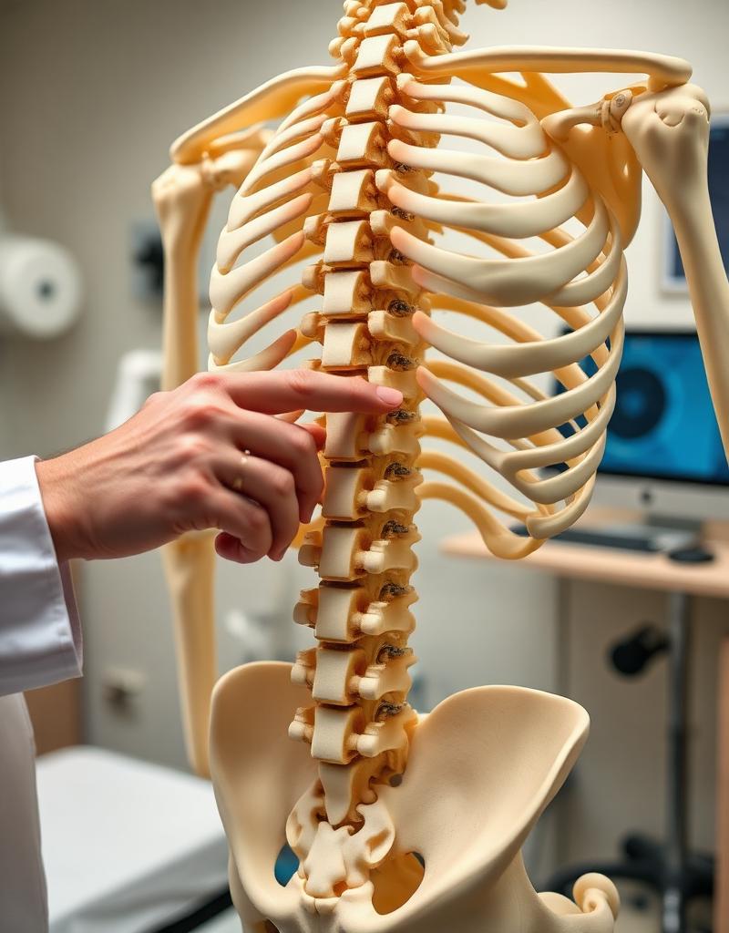 Spine assessment during osteopathy session