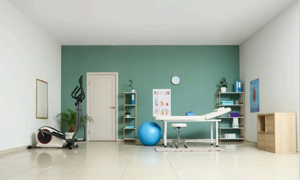 Professional osteopathy clinic treatment room in Brampton